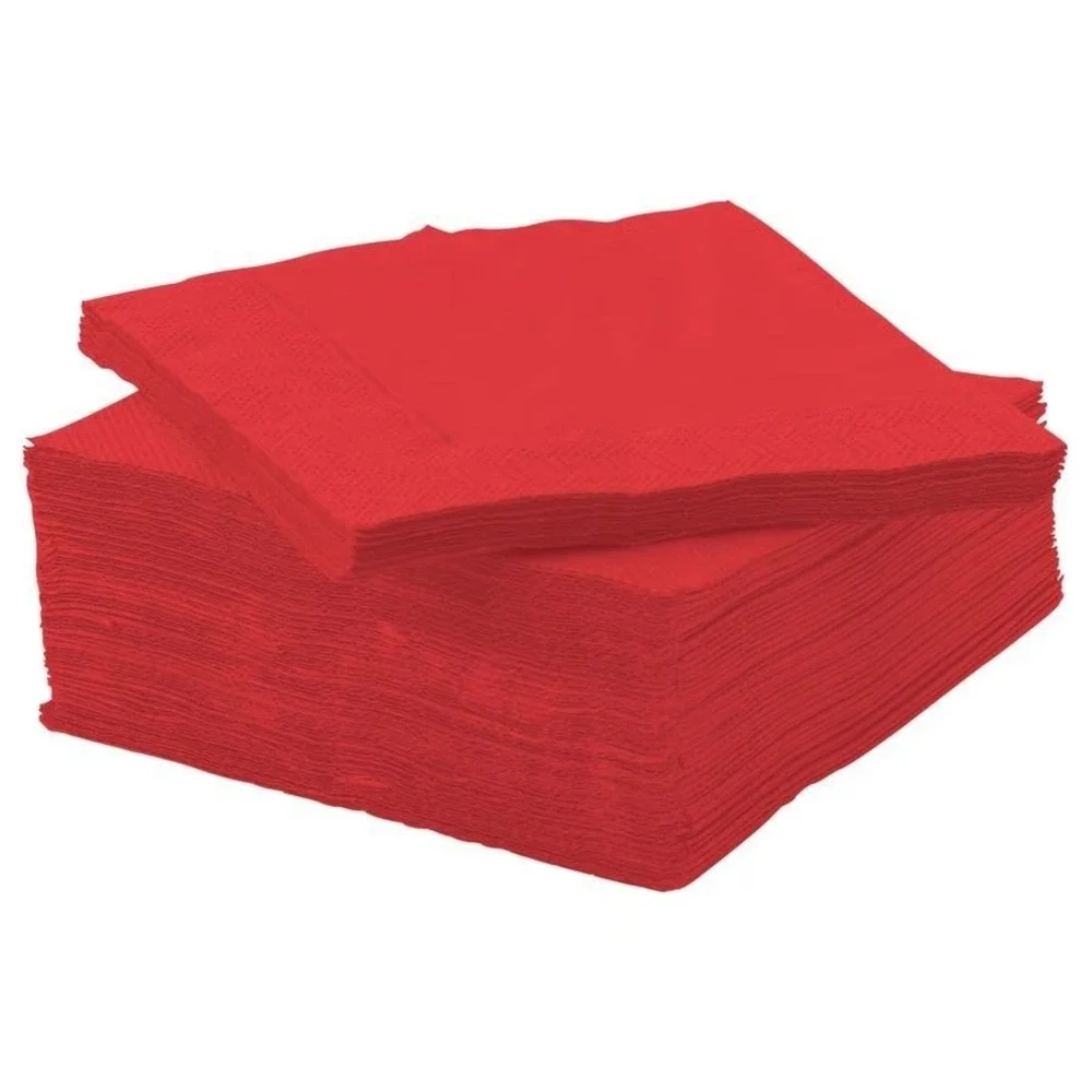 IKEA FANTASTISK Paper Napkins – Red & Green 2-Pack | 9½ x 9½